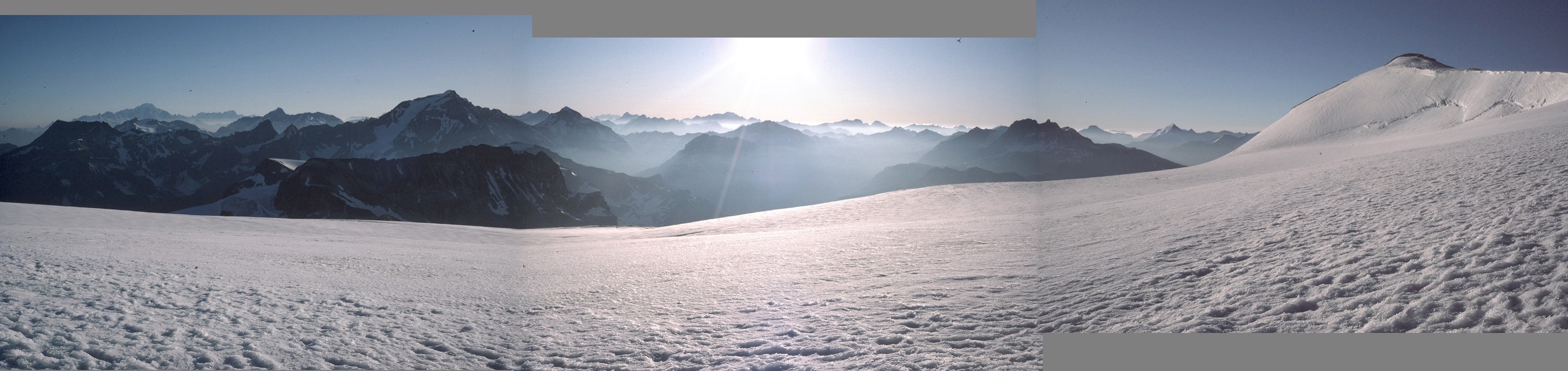 Glaciers de la Vanoise (2) , vuepanoramique du Mont Blanc au DÃ´me de ...